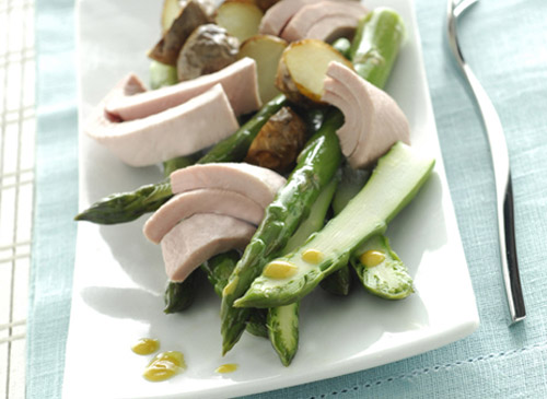 Thunfisch mit Spargel und Frühkartoffeln