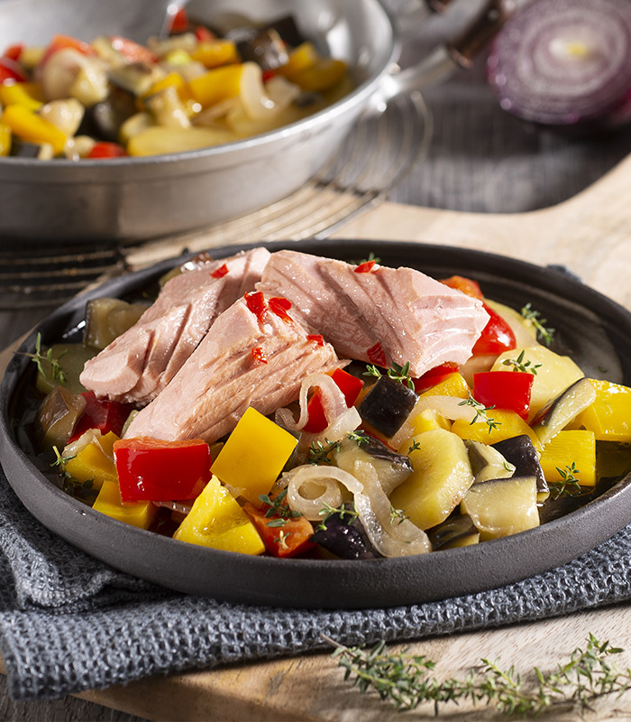 PerPasta alla Puttanesca mit gegrillter Paprika