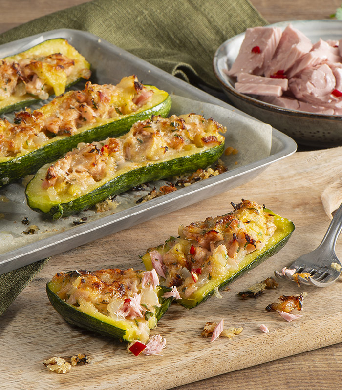 Gefüllte Zucchini mit Thunfisch